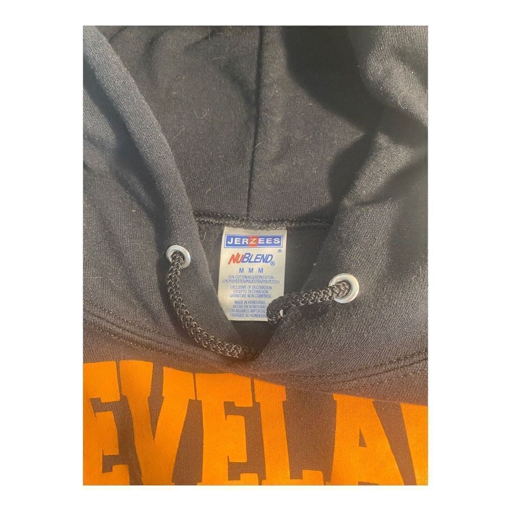 Black and Orange Cleveland Football Hoodie - Picture 4 of 9